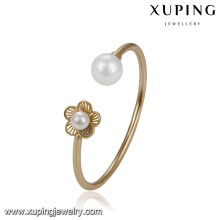 51768 Xuping Großhandel zwei Perle elegante Gold Armreif für Frauen